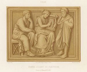 En kvinde, der spiller en lyre af French School