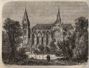 Abbey Saint-Victor (Saint Victor) i Paris, grundlagt i det 12. århundrede - indgravering i "Histoire de France" af Victor Duruy (1811-1894) - 1882 af French School