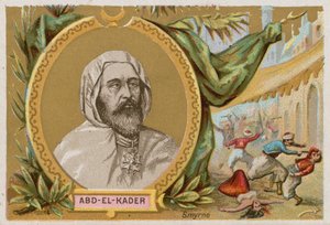 Abd-el-Kader, der ledede den islamiske kamp mod den franske invasion af Algeriet af French School