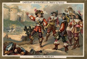Abraham de Fabert (1599-1662), Maréchal de France, under belejringen af Stenay (departement af Meuse) i 1654. Kromolitografi af det 19. århundrede. af French School