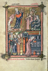 Tilføj 54180 f.136b Barmhjertighed og Gærlighed, Lot og Englene; Enken og hendes olie, fra 