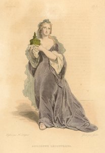 Adrienne Lecouvreur (farvet gravering) af French School