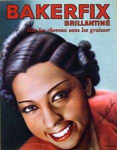 Annonce for Bakerfix hair brilliantine med Josephine Baker (1906-75) af French School