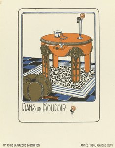 Annonce for "Dans un Boudoir", pub.1920 (stenciltryk) af French School