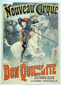 Annonce for Don Quixote, New Circus, Horseback Buffoonery af French School