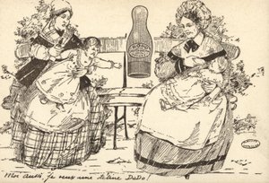 Annonce for en sutteflaske (litho) af French School