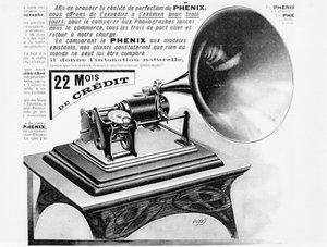 Annonce for fonografen, ca. 1905 af French School