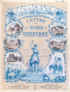 Annonce, der fremmer udgivelsen af ​​Lettre sur les Vins de Bordeaux af Theophile Malvezin, 1889 af French School
