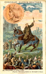 Reklamekromolitografi af chokolade Guerin Boutron, Philip 1. konge af frankerne fra 1060 til 1108 Pierre l