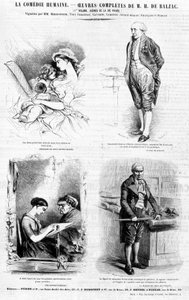 Annonceside for Balzacs værker - i "" Charivari"", juli 1842 af French School