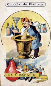 Reklamepostkort til plantekassens chokoladefabrik. af French School