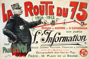 Reklameplakat for romanen "La Route du 75:1914 - 1915: Roman de guerre et d
