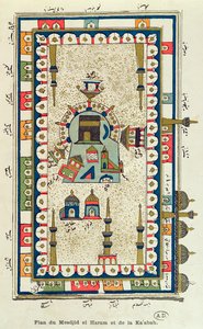 Luftplan for Masjid-el-Haram og Kaabah, Mekka af French School