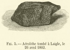 Aerolithe Falls ved Laigle, 26. april 1803 (gravering) af French School