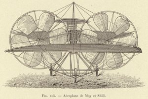 Airplane de Moy et Shill (gravering) af French School
