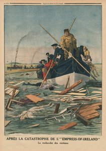 Efter katastrofen med kejserinde-af-Irland, på jagt efter ofrene, bagsideillustration fra 