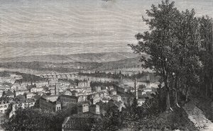 Agen - Lot-et-Garonne - indgravering i "La France illustrée: geografi, historie, statistisk administration" af V.A. Malt-Brown. 1884 af French School