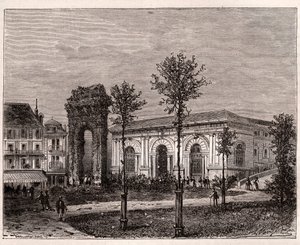 Aix les bains - Aix-les-Bains - Savoyen - den romanske bue Campanus - indgravering i "La France illustrée: geografi, historie, statistisk administration" af V.A. Malt-Brown. 1884 af French School