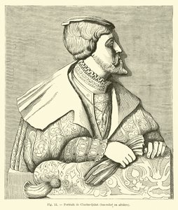 Alabaster-basrelief af kejser Charles V af French School