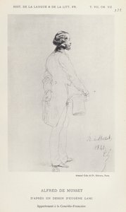 Alfred De Musset (litho) af French School