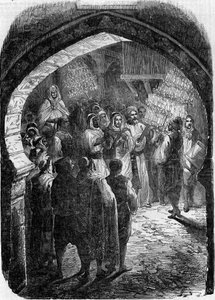 Algerisk skik - bryllup: fakkeltur på bryllupsnatten i gaderne i Tlemcen i Algeriet af French School