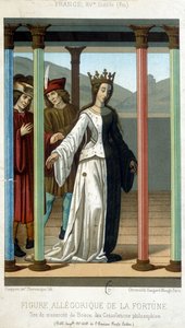 Allegorisk formuefigur - fra manuskriptet af Boethius "" Filosofiske trøster", slutningen af det 15. århundrede af French School