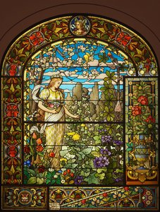 Allegory of spring (farvet glas), anonym, omkring 1900 af French School