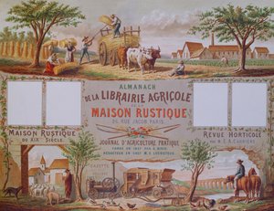 Almanak fra landbrugsboghandelen La Maison Rustique, ca. 1860 (farvestik) af French School