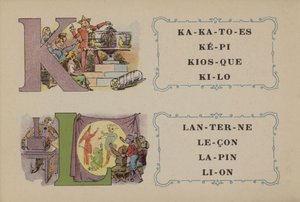 Falieres Phosphatine Alphabet (farve litho) af French School