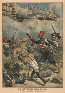 Baghold ved Abir-Taouil, kaptajn Fiegenschuhs død, illustration fra 
