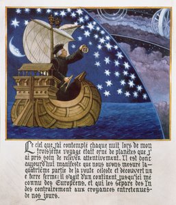 Amerigo Vespucci navigerer efter stjernerne på sin 3. rejse af French School