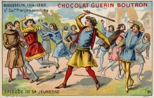 En episode fra Bertrand du Guesclins ungdom, fransk konstabel af French School