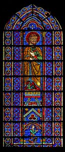 En uidentificeret figur med donoren - en Mauclerc nedenfor (w120) af French School