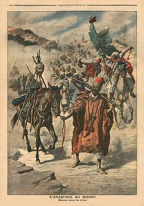 Anarki i Marokko, plyndring mellem stammer, illustration fra 