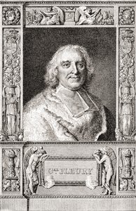 André-Hercule de Fleury, biskop af Fréjus, 1653 1743. Fransk kardinal og overminister for Ludvig XV. Fra Les Heures Libres udgivet 1908. af French School