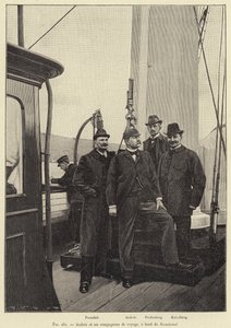 Andree og hendes rejsekammerater, ombord på Svensksund (gravering) af French School