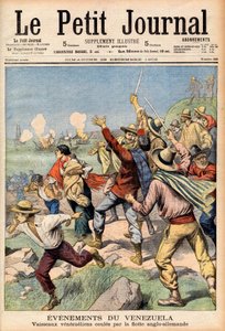 Anglo-tysk intervention i Venezuela i 1902-1903 - Første side af "" Le Petit Journal"" af 28. december 1902: begivenheder i Venezuela: Venezuelanske både sænket af engelsk og tysk flåde (gravering) af French School