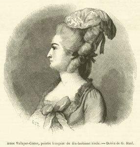 Anne Vallayer-Coster, fransk maler fra det attende århundrede (gravering) af French School
