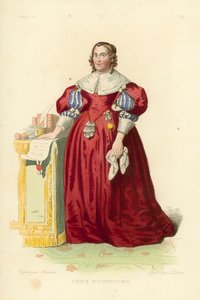 Anne af Østrig (farvet gravering) af French School
