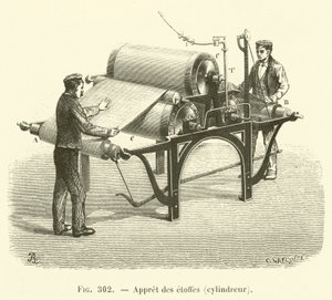 Efterbehandling af stoffer, cylinder (gravering) af French School