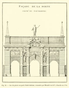 Stenbue eller Porte Saint-Antoine, ombygget af Blondel i 1672, revet ned i 1788 af French School