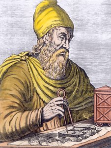 Archimedes (287-212 f.Kr.) (senere farvelægning) af French School