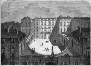 Arkitektur: udsigt over hotellet i Caisse des depots et consignations (18.-19. århundrede), Paris af French School