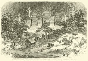 Triumfbuer ved indgangen til det foretrukne Himmelpalads, Sommerpaladset (gravering) af French School