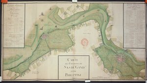Område omkring Sas van Gent og Filippinerne, Holland, 1747 (pen, blæk og wc på papir) af French School