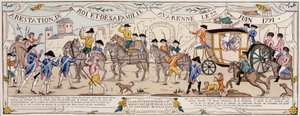 Arrestation af kongen og hans familie i Varennes den 22. juni 1791 af French School