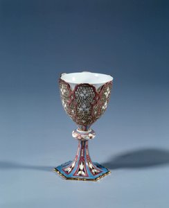 Art France: Krus på bevægeligt stativ udskåret, der danner et udstillingsstativ. Hårdt porcelæn af French School