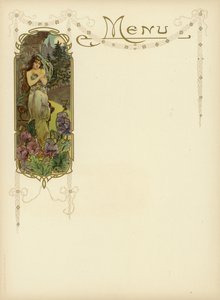 Art Nouveau-design til en menu af French School