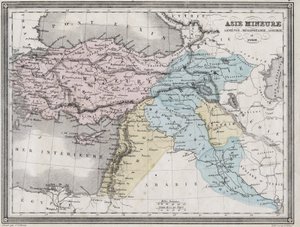 Lilleasien, Armenien, Mesopotamien, Assyrien og Syrien i antikken - Plade udtrukket fra "" Universal Atlas of Ancient and Modern Geography for the Use of Residential Schools"" af Vuillemin - ca. 1845 af French School