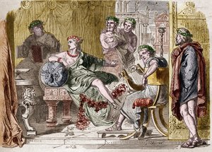 Aspasia af Miletus den græske kurtisane fra det 5. århundrede f.Kr. Indgravering af French School